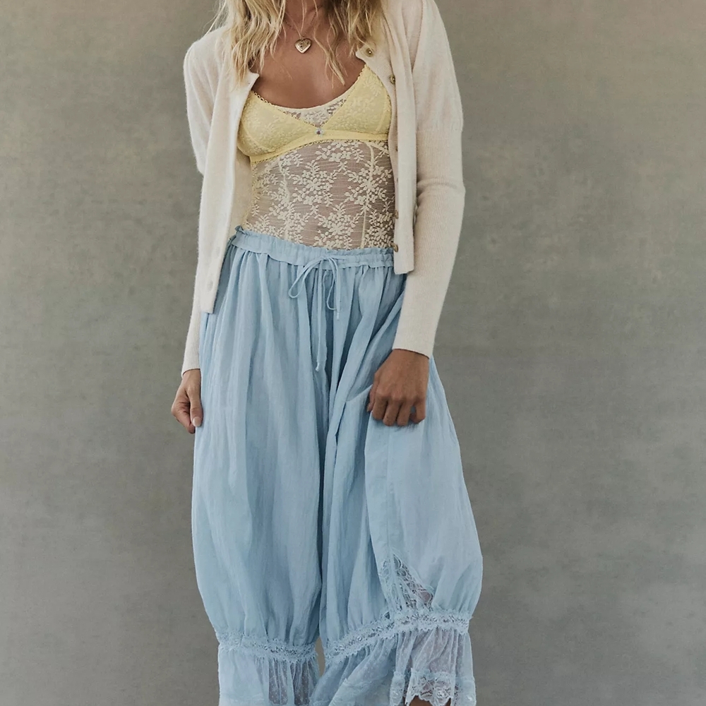 Brand New Free People Light Blue Pantaloon Bloomers Pants